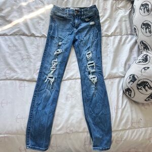 Abercrombie Kids Girls Slim 9/10 High Rise Jean Legging Distressed